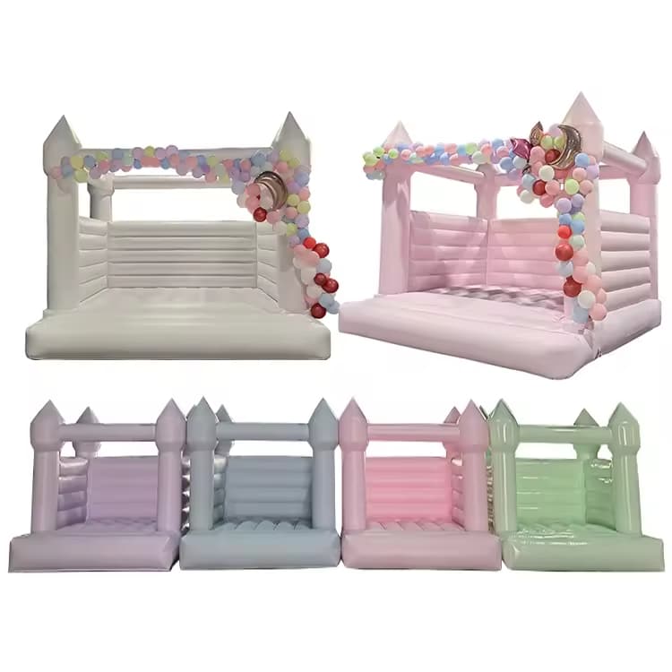 Commercial-Grade White Wedding Bouncy Castle | Inflatable Jumper for Kids & Adults Party Rentals