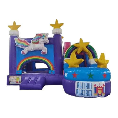 Rainbow Unicorn Bounce House Commercial Kids Party Inflatable