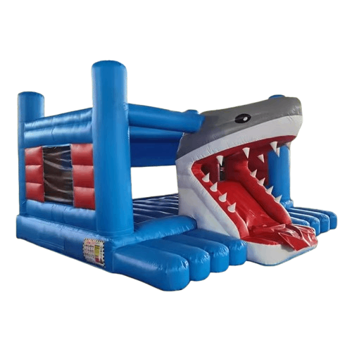 Shark Bounce House with Slide Commercial Inflatable Castle for Kids Party
