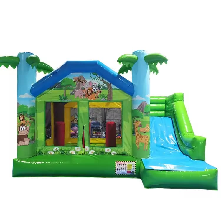 Commercial Coconut Tree Bounce House with Slide Wholesale Kids Inflatable Castle