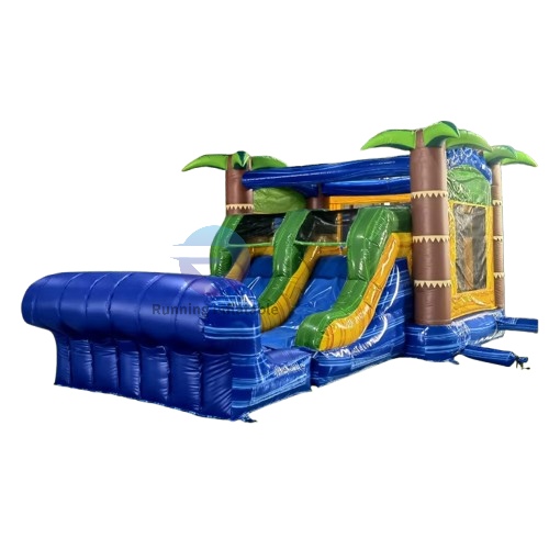 Outdoor Wave PVC Inflatable Bouncer Adult Water Slide Inflatable Trampoline Swimming Jumpers Adult Rental Equipment for Sale